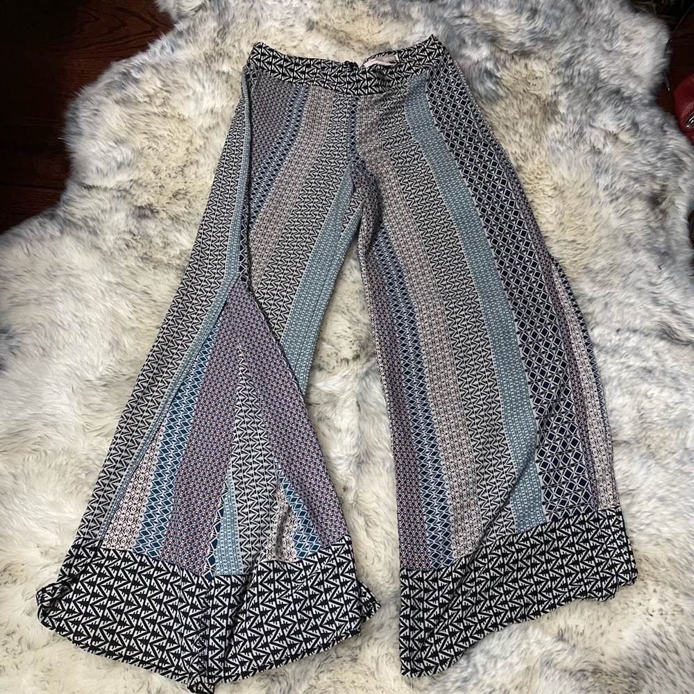 F21 multicolor striped flowy pants
